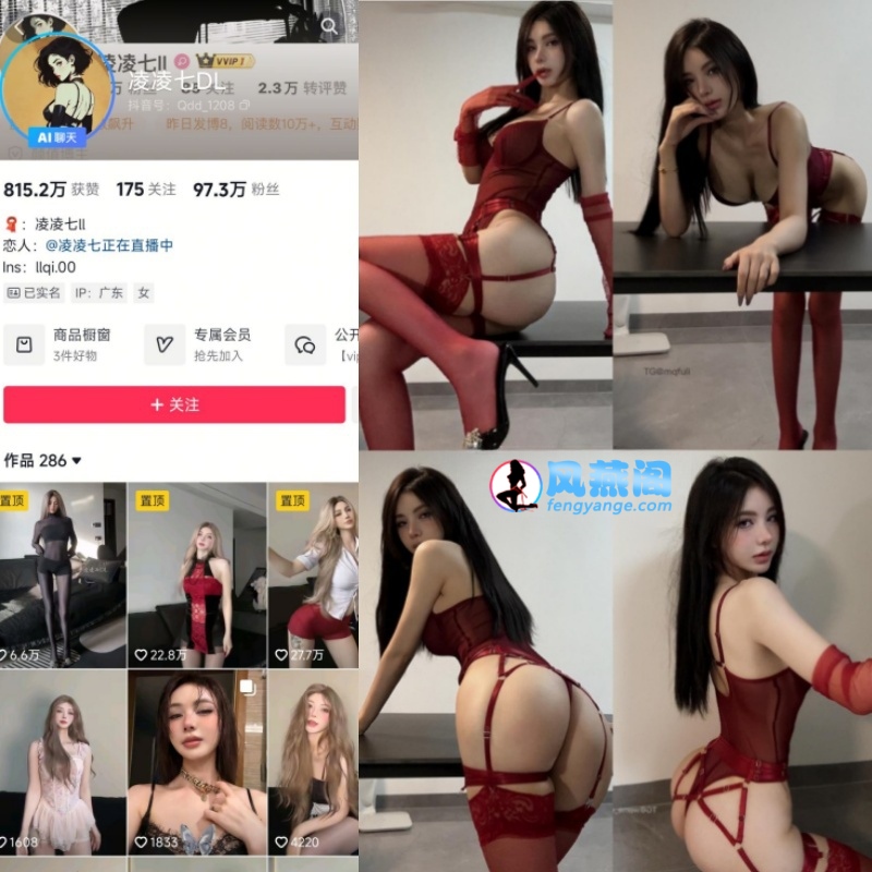 凌凌七DL微密圈红色比基尼写真图